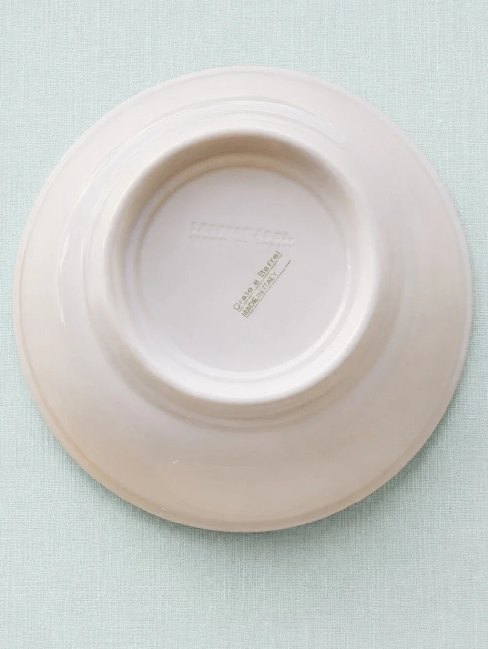 Rare Crate&Barrel Made in Italy Pasta Bowls Set 4 La Primula Aqua Yellow Coastal